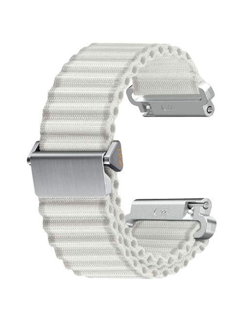 For Huawei Watch GT 4 41mm / Garmin Venu 3S Watch Strap 18mm Wave Design Nylon Wrist Band - White