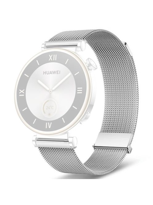 For Huawei Watch GT 4 41mm Garmin / Garmin Venu 3S 18mm Watch Band Stainless Steel Magnetic Strap - Silver