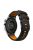 For Huawei Watch GT Runner/Garmin Venu 2/Vivoactive 4 Trapezoid Three Row Holes Watch Strap Dual Color Silicone Wrist Band - Black/Orange