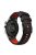 For Huawei Watch GT Runner/Garmin Venu 2/Vivoactive 4 Trapezoid Three Row Holes Watch Strap Dual Color Silicone Wrist Band - Black/Red