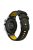 For Huawei Watch GT Runner/Garmin Venu 2/Vivoactive 4 Trapezoid Three Row Holes Watch Strap Dual Color Silicone Wrist Band - Black/Yellow