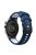 For Huawei Watch GT Runner/Garmin Venu 2/Vivoactive 4 Trapezoid Three Row Holes Watch Strap Dual Color Silicone Wrist Band - Midnight Blue/White