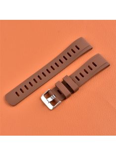   For Samsung / Huawei / Garmin 20mm Universal Watch Strap Replacement Silicone Wrist Band - Brown