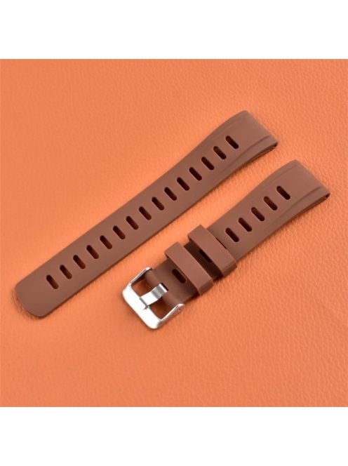 For Samsung / Huawei / Garmin 20mm Universal Watch Strap Replacement Silicone Wrist Band - Brown