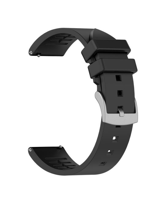 For Samsung Galaxy Watch FE 40mm / Watch6 Classic / Watch 5 / Garmin Vivoactive 5 Wrist Band 20mm Fluorine Rubber Strap - Black