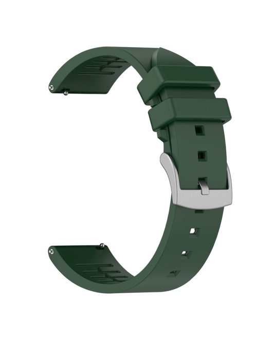 For Samsung Galaxy Watch FE 40mm / Watch6 Classic / Watch 5 / Garmin Vivoactive 5 Wrist Band 20mm Fluorine Rubber Strap - Blackish Green