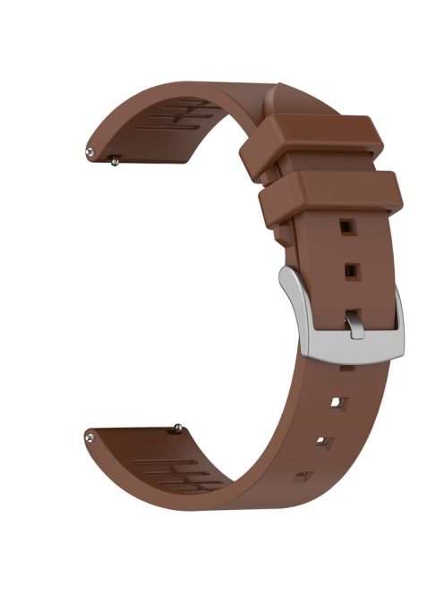 For Samsung Galaxy Watch FE 40mm / Watch6 Classic / Watch 5 / Garmin Vivoactive 5 Wrist Band 20mm Fluorine Rubber Strap - Brown