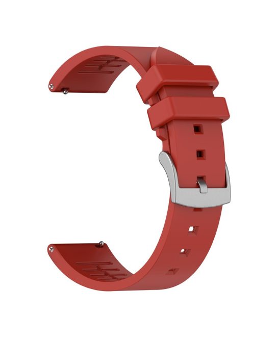 For Samsung Galaxy Watch FE 40mm / Watch6 Classic / Watch 5 / Garmin Vivoactive 5 Wrist Band 20mm Fluorine Rubber Strap - Red