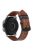 For Samsung Galaxy Watch3 41mm / Garmin Forerunner 645 / Huawei Watch GT 2 42mm Watch Band 20mm Leather Strap - Dark Brown / Baby Blue