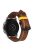 For Samsung Galaxy Watch3 41mm / Garmin Forerunner 645 / Huawei Watch GT 2 42mm Watch Band 20mm Leather Strap - Dark Brown / Yellow Stitch