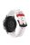 For Samsung Galaxy Watch3 41mm / Garmin Forerunner 645 / Huawei Watch GT 2 42mm Watch Band 20mm Leather Strap - White / Red Stitch