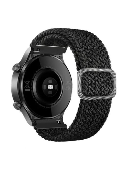 For Samsung Galaxy Watch3 41mm / Garmin Forerunner 645 / Huawei Watch GT 2 42mm Watch Strap 20mm Nylon Band - Black