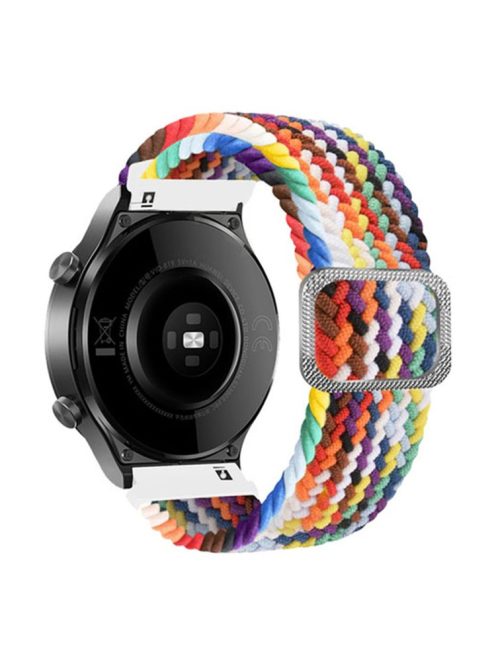 For Samsung Galaxy Watch3 41mm / Garmin Forerunner 645 / Huawei Watch GT 2 42mm Watch Strap 20mm Nylon Band - Official Rainbow