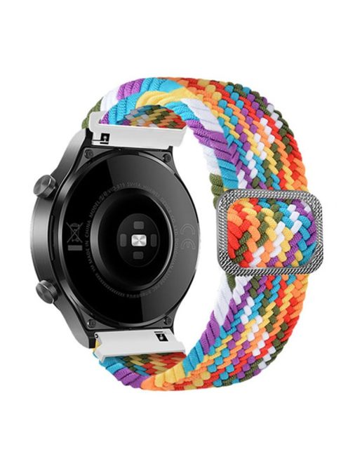 For Samsung Galaxy Watch3 41mm / Garmin Forerunner 645 / Huawei Watch GT 2 42mm Watch Strap 20mm Nylon Band - Rainbow