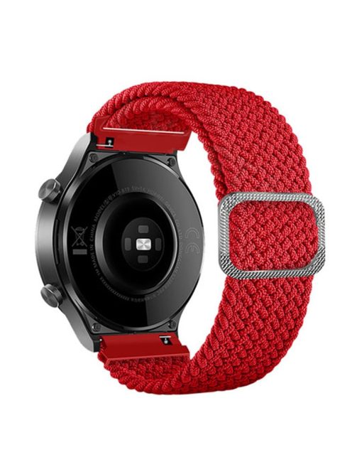 For Samsung Galaxy Watch3 41mm / Garmin Forerunner 645 / Huawei Watch GT 2 42mm Watch Strap 20mm Nylon Band - Red