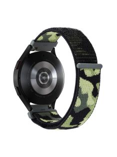   For Samsung Galaxy Watch3 45mm / Garmin Venu 3 Watch Band 22mm Nylon Loop Camouflage Strap - Army Green Camo