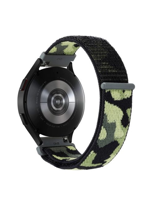 For Samsung Galaxy Watch3 45mm / Garmin Venu 3 Watch Band 22mm Nylon Loop Camouflage Strap - Army Green Camo