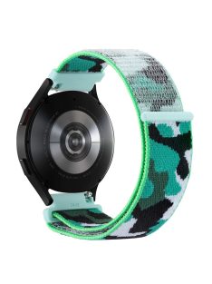   For Samsung Galaxy Watch3 45mm / Garmin Venu 3 Watch Band 22mm Nylon Loop Camouflage Strap - Dark Green Camo