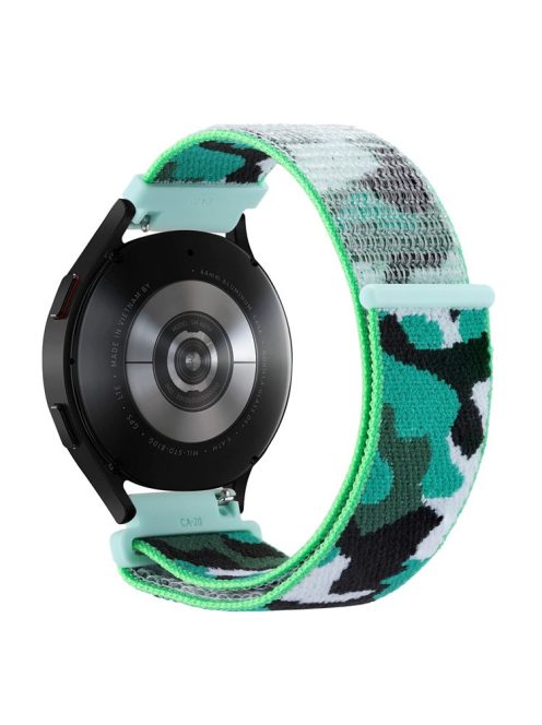 For Samsung Galaxy Watch3 45mm / Garmin Venu 3 Watch Band 22mm Nylon Loop Camouflage Strap - Dark Green Camo