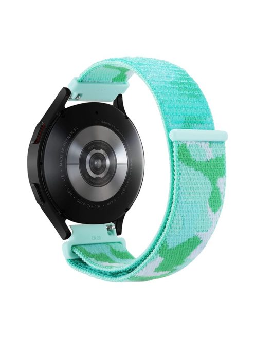 For Samsung Galaxy Watch3 45mm / Garmin Venu 3 Watch Band 22mm Nylon Loop Camouflage Strap - Lime Camo