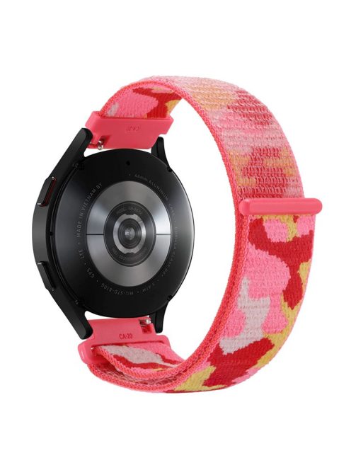 For Samsung Galaxy Watch3 45mm / Garmin Venu 3 Watch Band 22mm Nylon Loop Camouflage Strap - Red Camo