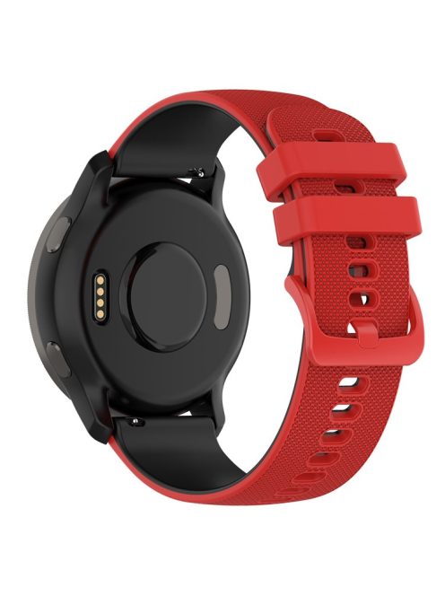 For Samsung Galaxy Watch3 45mm / Huawei Watch 3 / Garmin Forerunner 255 / Apex 46mm Silicone Watch Band 22mm Dual Color Adjustable Wrist Strap - Red / Black