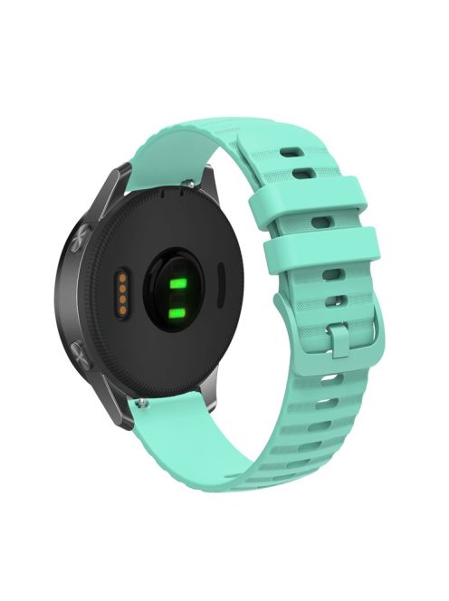 For Samsung Galaxy Watch3 45mm R840 / Galaxy Watch 46mm / Garmin Forerunner 255 Silicone Watch Bands 22mm Wave Grain Dots Replacement Watch Straps - Teal Green