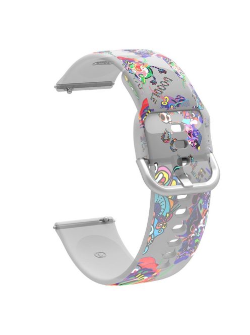 For Samsung Galaxy Watch3 45mm/Huawei Watch GT 3 Pro 46mm/Garmin Venu 2 Silicone Watch Band 22mm Pattern Printed Bracelet Strap Replacement - Doodle