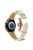 For Samsung Galaxy Watch4 40mm/44mm/Garmin Venu 2 Plus 20mm Replacement Genuine Leather Watch Strap Stitching Line Wrist Band - Apricot