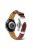 For Samsung Galaxy Watch4 40mm/44mm/Garmin Venu 2 Plus 20mm Replacement Genuine Leather Watch Strap Stitching Line Wrist Band - Brown