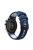 For Samsung Galaxy Watch4 40mm/44mm/Garmin Venu 2 Plus 20mm Silicone Watch Strap Dual Color Wrist Band with Trapezoid Three Row Holes - Midnight Blue/White