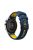 For Samsung Galaxy Watch4 40mm/44mm/Garmin Venu 2 Plus 20mm Silicone Watch Strap Dual Color Wrist Band with Trapezoid Three Row Holes - Midnight Blue/Yellow