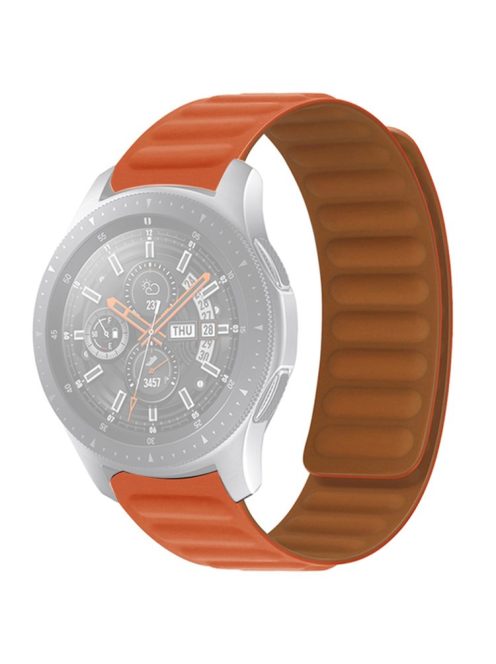 For Samsung Galaxy Watch4 40mm/44mm/Garmin Venu 2 Plus Silicone Watch Band 20mm Magnetic Wrist Strap Replacement - Orange