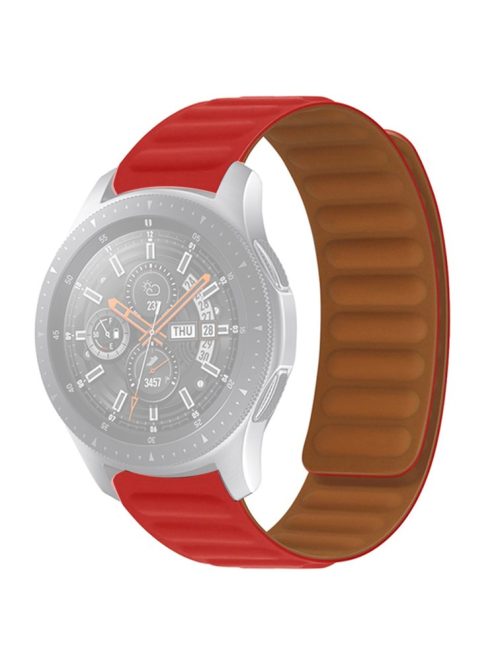 For Samsung Galaxy Watch4 40mm/44mm/Garmin Venu 2 Plus Silicone Watch Band 20mm Magnetic Wrist Strap Replacement - Red