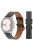 For Samsung Galaxy Watch4 40mm/44mm/Garmin Venu 2 Plus Watch Band 20mm Textured Genuine Leather Wrist Strap Replacement - Black