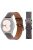 For Samsung Galaxy Watch4 40mm/44mm/Garmin Venu 2 Plus Watch Band 20mm Textured Genuine Leather Wrist Strap Replacement - Coffee