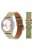 For Samsung Galaxy Watch4 40mm/44mm/Garmin Venu 2 Plus Watch Band 20mm Textured Genuine Leather Wrist Strap Replacement - Green