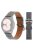 For Samsung Galaxy Watch4 40mm/44mm/Garmin Venu 2 Plus Watch Band 20mm Textured Genuine Leather Wrist Strap Replacement - Grey