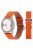 For Samsung Galaxy Watch4 40mm/44mm/Garmin Venu 2 Plus Watch Band 20mm Textured Genuine Leather Wrist Strap Replacement - Orange