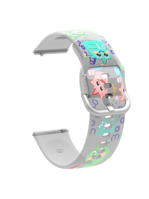 For Samsung Galaxy Watch4 40mm/44mm/Watch4 Classic 42mm/Garmin Venu 2 Plus Pattern Printed Watchband 20mm Adjustable Silicone Strap - Unicorn