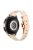 For Samsung Galaxy Watch6 / Garmin Venu Sq / Huami Amazfit Bip Silicone+Genuine Leather Band 20mm Watch Strap - Apricot / Rose Gold Buckle