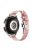 For Samsung Galaxy Watch6 / Garmin Venu Sq / Huami Amazfit Bip Silicone+Genuine Leather Band 20mm Watch Strap - Pink / Silver Buckle