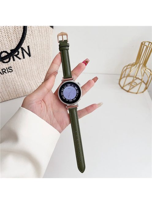 For Samsung Galaxy Watch6 Classic 43mm 47mm / Garmin Venu Leather Band 20mm Watch Strap  - Green