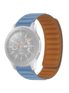   For Samsung Gear S3 Frontier/Classic/Garmin Forerunner 255 22mm Magnetic Watch Strap Silicone Wrist Band Replacement - Mist Blue