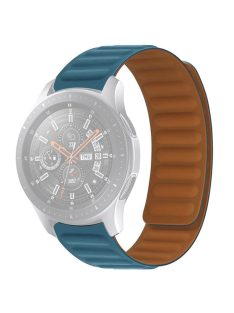   For Samsung Gear S3 Frontier/Classic/Garmin Forerunner 255 22mm Magnetic Watch Strap Silicone Wrist Band Replacement - Ocean Blue