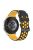 For Samsung, Huawei, Huami, Garmin, Polar Universal Watch Strap Silicone 22mm Watch Band with Multi Round Holes - Black  /  Yellow