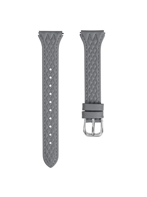 Genuine Cow Leather Band for Garmin Forerunner 645 / 645 Music Rhombus Imprinted Watch Strap - Grey