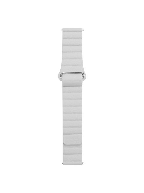 Genuine Leather Watchband Replacement 18mm for Garmin Move 3S/Active S - White