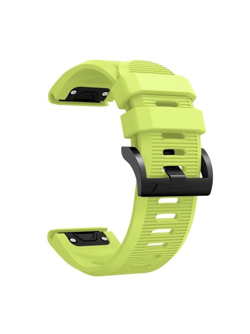 Horizontal Streak with Black Triangle Buckle Silicone Watch Band for Garmin Fenix 5X - Fluorescent Green