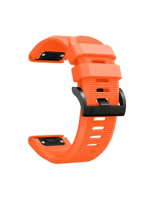 Horizontal Streak with Black Triangle Buckle Silicone Watch Band for Garmin Fenix 5X - Orange